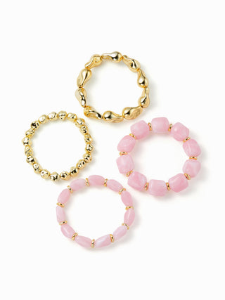 4PCS RESIN BEADED BRACELET SET