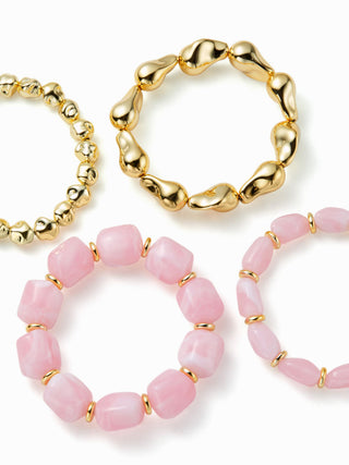 4PCS RESIN BEADED BRACELET SET