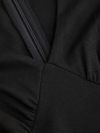 V-neck Bell Sleeve Mid Rise Wide Leg Jumpsuit With Belt