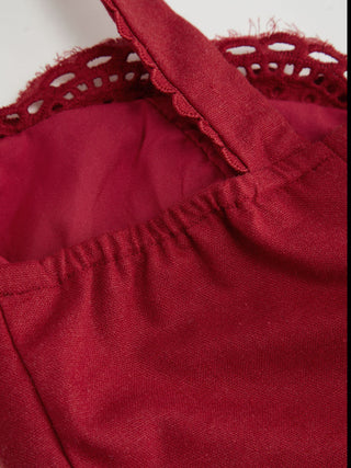 Linen-blend Sweetheart Corset Lace up Cami Top & High Rise Tiered Maxi Skirt Set