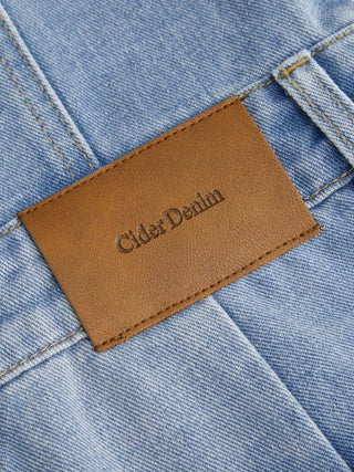 Denim High Rise Washed Metal Detail Wide Leg Jumpsuit