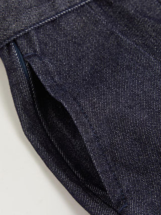 Denim Mid Rise Metal Detail Oversized Wide Leg Jumpsuit With Belt