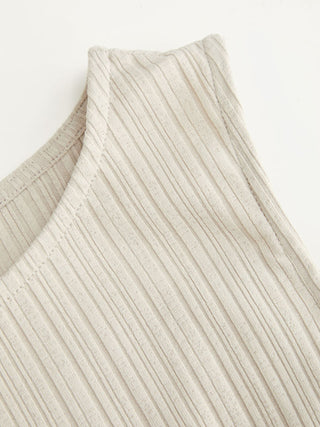 Textured Boat Neck Mid Rise Straight Leg Jumpsuit With Belt