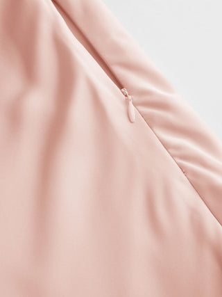 Satin V-neck Twist Knotted Flared Maxi Dress