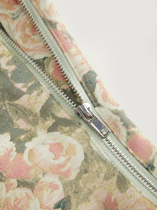 Jacquard Floral Sweetheart Neck Bowknot Corset Tank Blouse