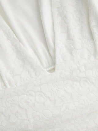 Jacquard V-neck Ruffled Ruched Mini Dress