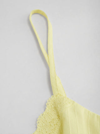 Cotton V-neck Lace Trim Cami Top