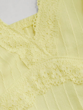 Cotton V-neck Lace Trim Cami Top