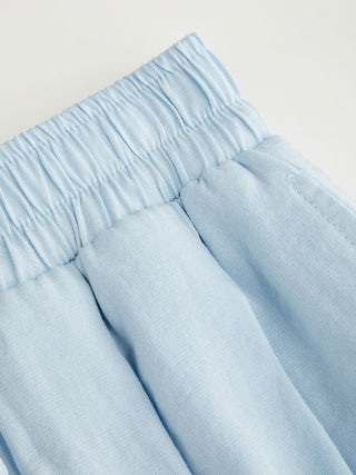 Cotton-blend Mid Rise Drawstring Ruched Wide Leg Trousers