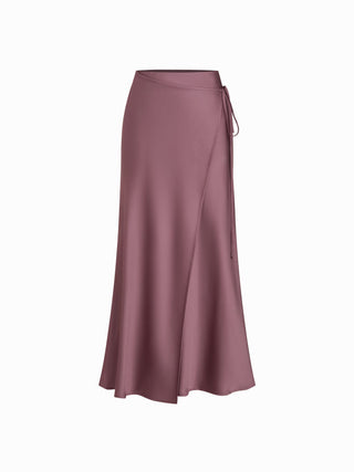Satin Halter Top and Wrap Mermaid Maxi Skirt Set