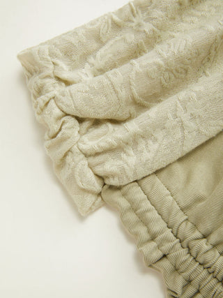 Cotton-blend Low Rise Textured Ruched Drawstring Shorts