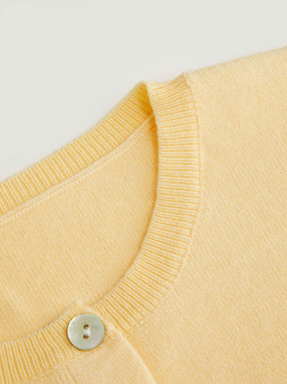Knit Round Neck Button Front Top