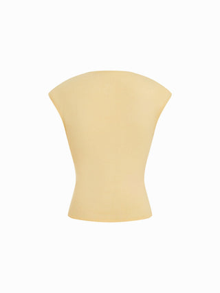 Knit Round Neck Button Front Top