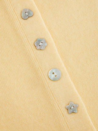 Knit Round Neck Button Front Top