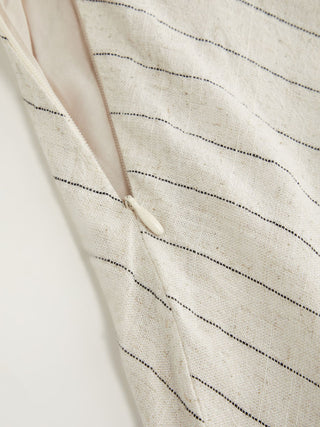 Linen-blend Low Rise Draped Asymmetrical Midi Skirt