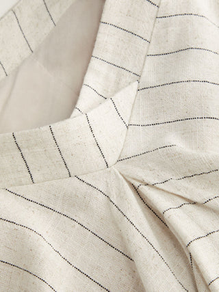 Linen-blend Low Rise Draped Asymmetrical Midi Skirt