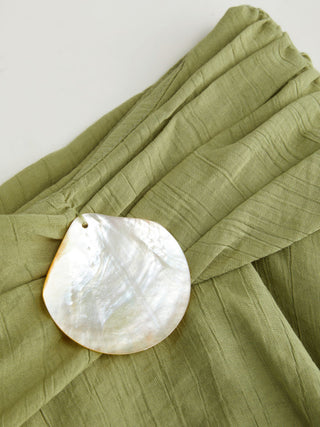 Low-Rise Ruched Skirt with Shell Detail