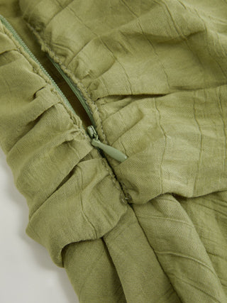 Low-Rise Ruched Skirt with Shell Detail