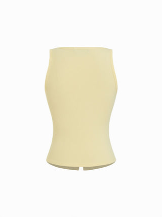 Cotton-blend Scoop Neck Lace Trim Tank Top