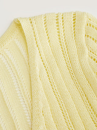Knit Textured V-neck Bell Sleeve Cardigan