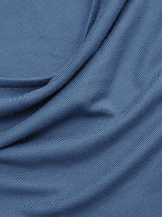 Boat Neck Mid-length Bell Sleeve Ruched Tee