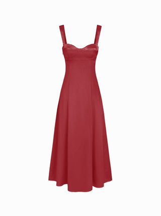 Satin Sculptural Sweetheart Neck High Rise Lace-up Mermaid Maxi Dress