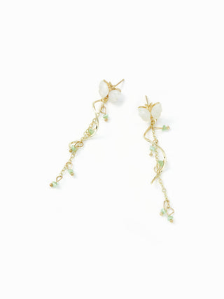BUTTERFLY & GEMSTONE DROP EARRINGS