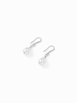RHINESTONE & FAUX PEARL DROP EARRINGS