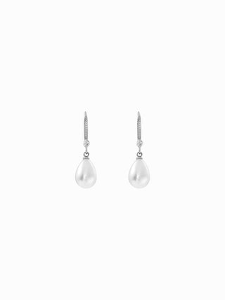 RHINESTONE & FAUX PEARL DROP EARRINGS