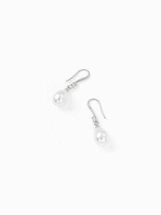 RHINESTONE & FAUX PEARL DROP EARRINGS