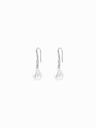 RHINESTONE & FAUX PEARL DROP EARRINGS