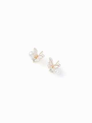 BUTTERFLY & RHINESTONE STUD EARRINGS