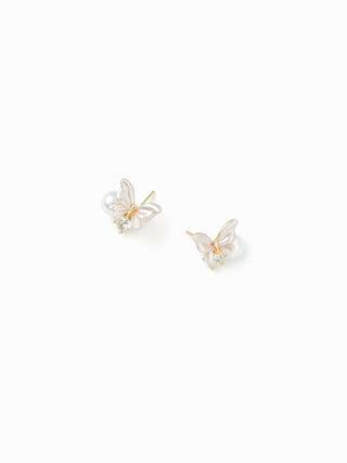 BUTTERFLY & RHINESTONE STUD EARRINGS