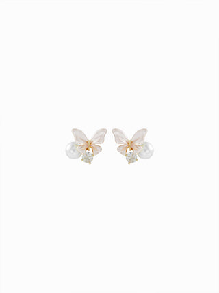 BUTTERFLY & RHINESTONE STUD EARRINGS