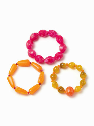 3PCS RESIN BEADED BRACELET