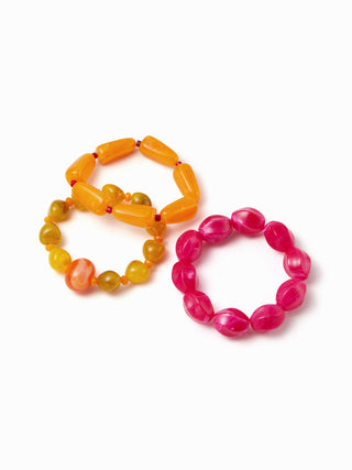 3PCS RESIN BEADED BRACELET