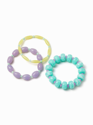 3PCS RESIN BEADED BRACELET SET