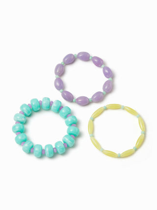 3PCS RESIN BEADED BRACELET SET