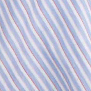 Cotton Striped Puff Sleeve Ruched Blouse