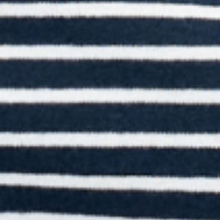 Cotton-blend Striped Asymmetrical Neck Short Sleeve Tee
