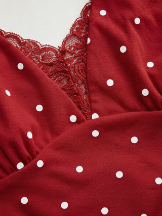 Cotton V-Neck Lace Panel Tank Top