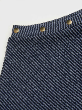Textured Asymmetrical Neck Short Sleeve Metal Detail Top