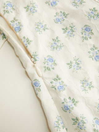 Square Neck Floral Knotted Mini Dress