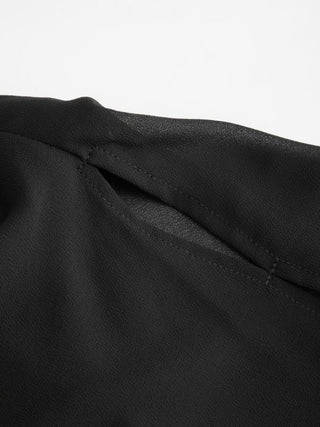 Boat Neck Draped Overlay Short Sleeve Top