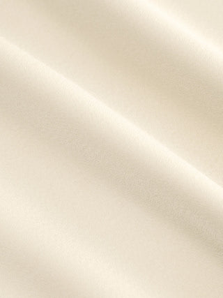 Satin Boat Neck Pleated Asymmetrical Sleeve Maxi Dress