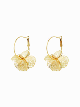 FLOWER HOOP EARRINGS