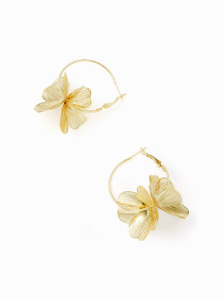 FLOWER HOOP EARRINGS