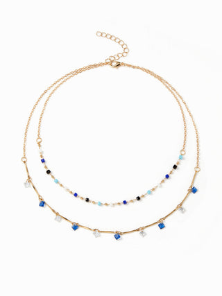 RHINESTONE LAYERED NECKLACE