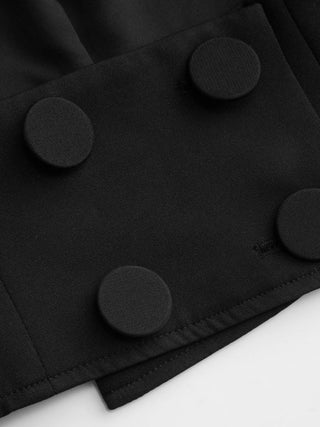Scoop Neck Double Breasted Crop Blazer Vest