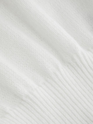 Knit Pointelle Bowknot Cape Detail Short Sleeve Top